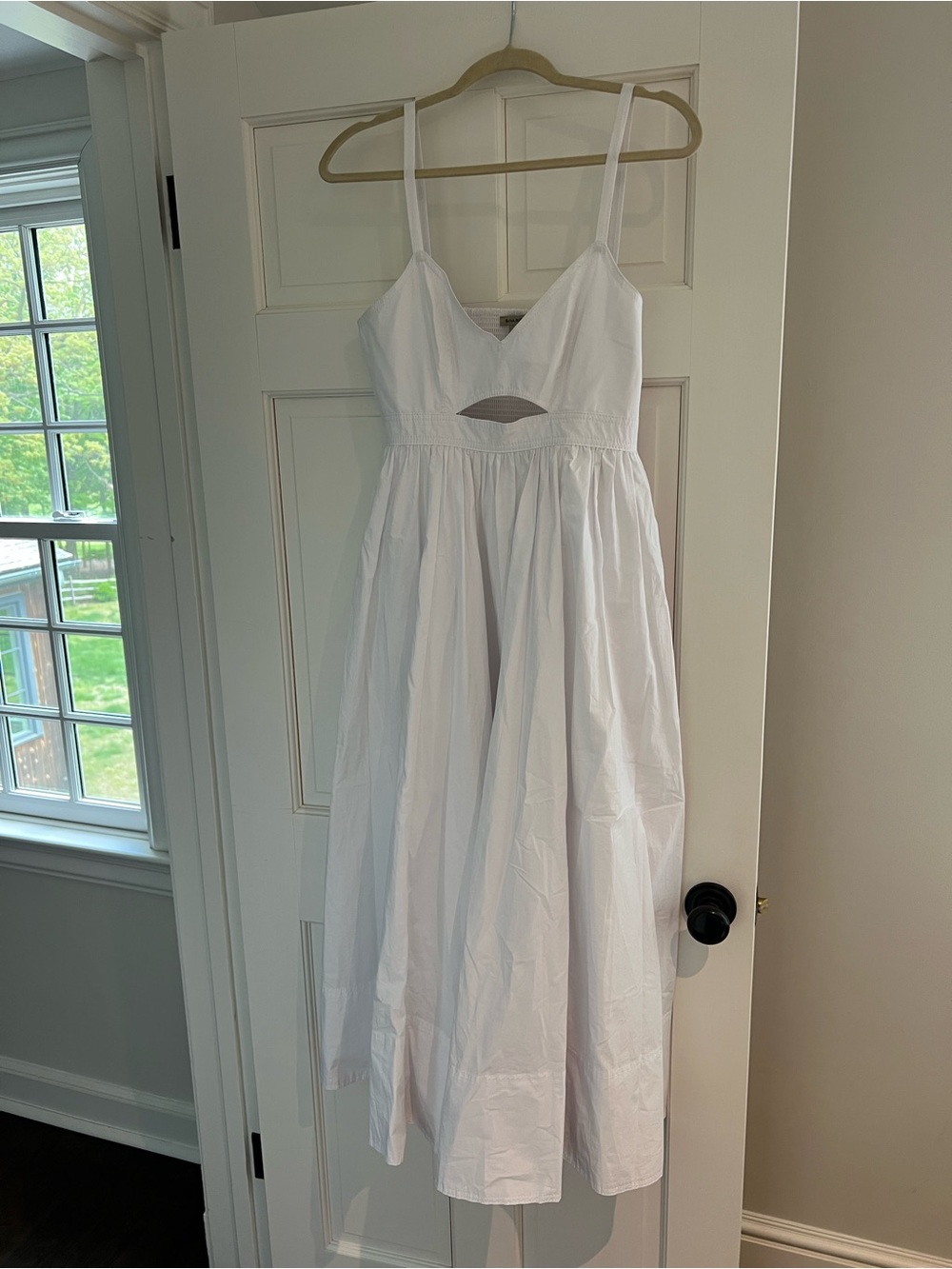 Banana Republic White Midi Dress with Front Cutout